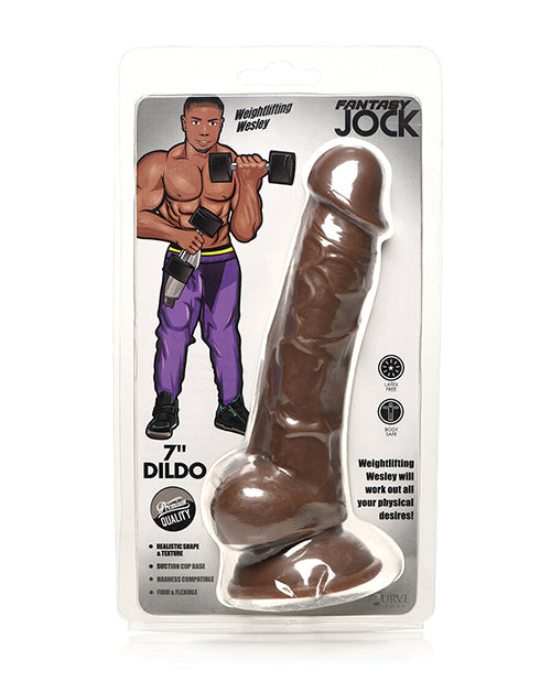 Curve Toys Realistic Dildo with Balls | Weightlifting Wesley 7" Big Dildo | Suction Cup Dildo