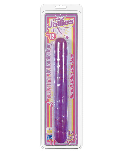 Crystal Jellies Realistic Dildo | 12" Big Dildo | Double Dildo | Purple Giant Dildo | Large Dildo