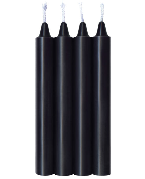 9's Make Me Melt Sensual Warm Drip Candles - Jet Black Pack of 4