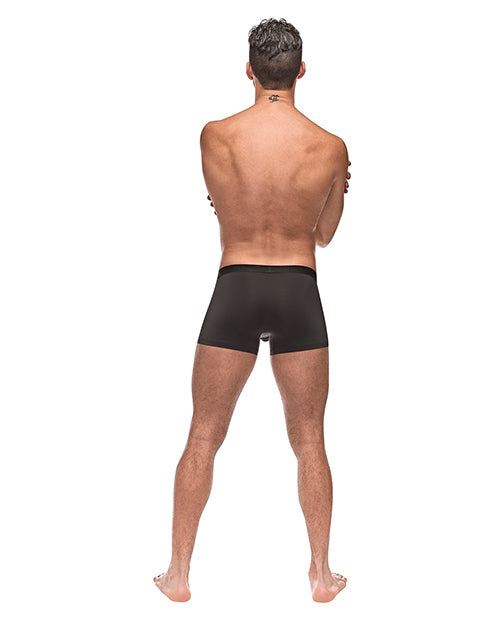 Private Screening Micro Mesh & Modal Skull Pouch Short Black SM
