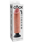 King Cock 10" Big Dildo | Vibrating Dildo | Flesh Suction Cup Dildo | Posable Large Dildo
