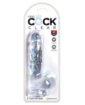 King Cock Large Dildo | Clear 6" Big Dildo with Balls | Suction Cup Dildo | Realistic Dildo