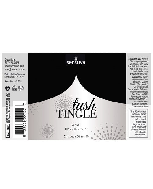 Sensuva Tush Tingle Erotic Anal Stimulation Gel